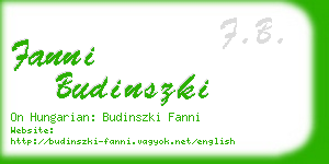 fanni budinszki business card